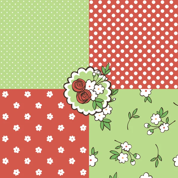 Seamless floral patterns. — Stock Vector