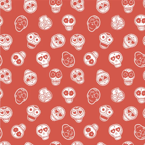 Seamless pattern with mexican skulls — Stock Vector