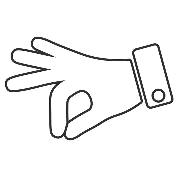 手のアイコンは 保持しているか 2本の指で何かを与えます 黒と白だ ベクターイラスト — ストックベクタ