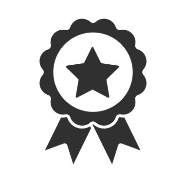 Gri arkaplanda izole edilmiş modayı gösteren simge simgesi. Web siteniz için ödül ve ödül sembolü, logo, uygulama, kullanıcı arayüzü. Siyah ve beyaz. Vektör illüstrasyonu