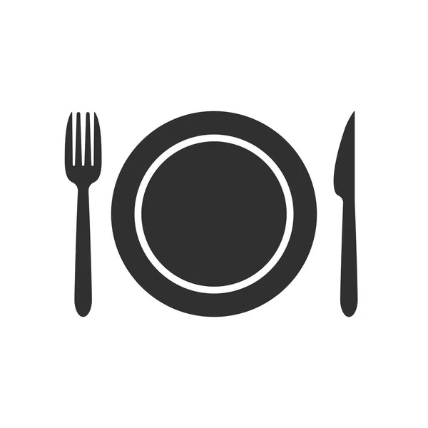 叉子和刀图标为扁平风格 白色背景上孤立的食物符号 咖啡馆 酒店的概念 简单的食物图标黑色 用于平面设计 用户界面 移动上行的矢量图解 在白坝上孤立的向量图 — 图库矢量图片#