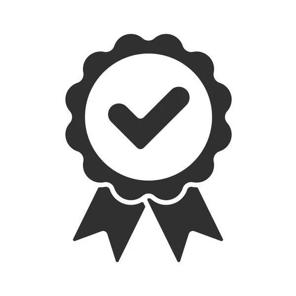 Zulassungsprüfsymbol Qualitätszeichen Isoliert Auf Weißem Hintergrund Zertifiziertes Medaillensymbol Flachen Design — Stockvektor