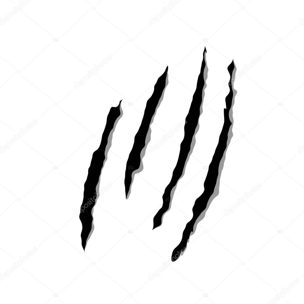 Claws scratches set icon, logo isolated on transparent background. Claws scratches icon isolated on white background, Claw sign vector Illustration. Traces of claw scratches.