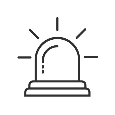 Beyaz arka planda izole edilmiş, modaya uygun düz bir siren simgesi. Web sitenizin tasarımı için alarm sembolü, logo, uygulama, UI. Vektör illüstrasyonu, EPS10.
