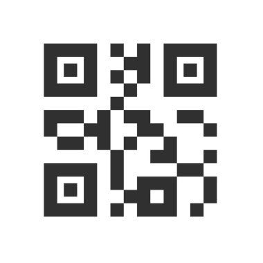 QR kodunun vektör simgesi. Bir logo için basit düz tasarım, siteniz veya uygulamanız için bir etiket