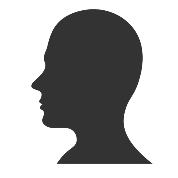 人間の頭のプロフィール黒い影のシルエット 白を基調としたベクトルイラスト — ストックベクタ