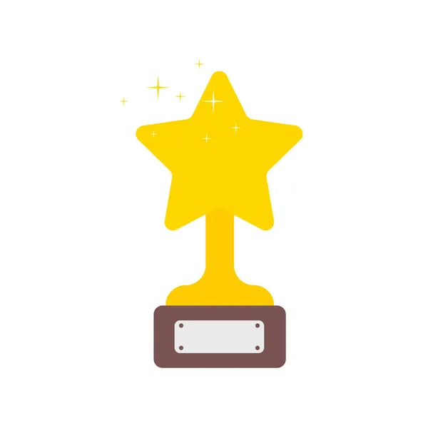 Золотая Награда Кубка Победителя Вектор Логотип Дизайна Бизнес Икона Чемпионов — стоковый вектор