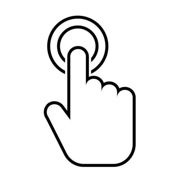 Щелкните Значок Контура Руки Знак Стиля Мобильной Концепции Веб Дизайна — стоковый вектор