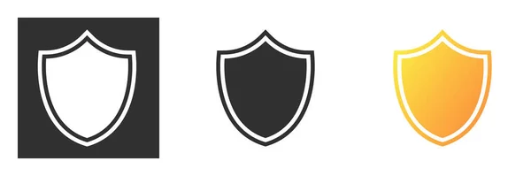 Shield Symbol Grau Weiß Und Farbe Ausgefüllt Vektor Illustration Isoliert — Stockvektor