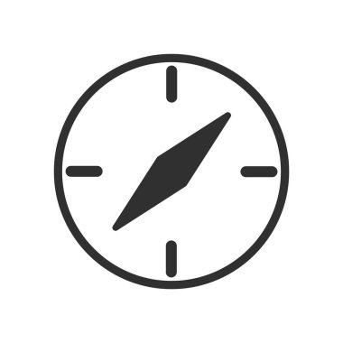 Bir pusula logosu. Bilgi alanının yön, hareket ve yönelimi sembolü. Web için grafik tasarım ögesi, kurumsal kimlik, kartlar, baskılar vs. Vektör illüstrasyonu 