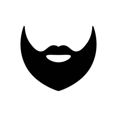 Oduncu, vahşi adam sakalı simgesi. Beyaz arka planda siyah izole edilmiş.