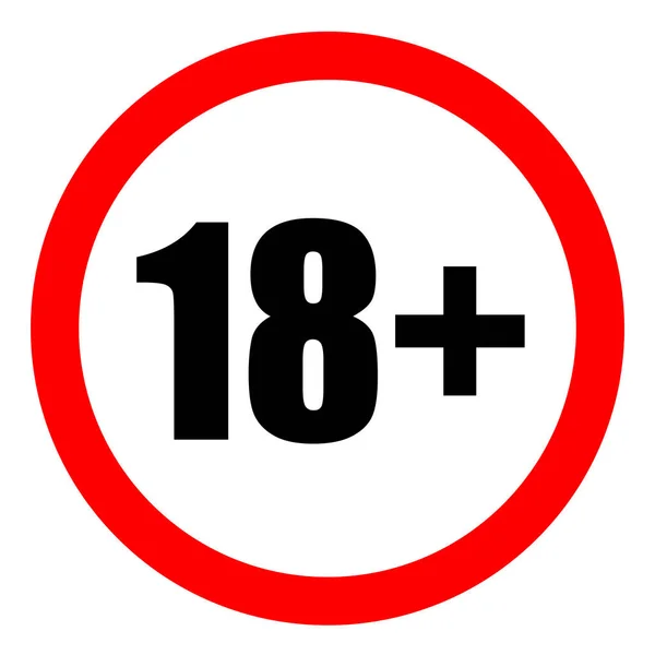 Znakový Varovný Symbol Izolovaný Pozadí Více Než Pouze Cenzurovaný Osmnáct — Stockový vektor
