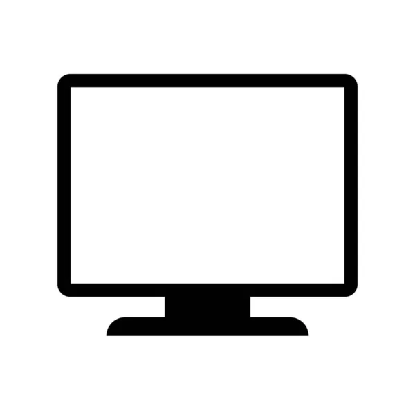 Fernseher Oder Monitor Symbolvektor Auf Weißem Hintergrund Vektor Symbol Für — Stockvektor
