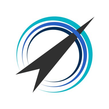 Aviation Training icon. Compass arrow logo template illustration design. navigation compass line art icon for apps and website. Vector illustration