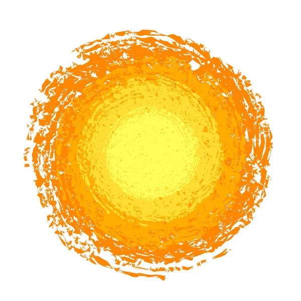 Sun Abstraction Circle Grunge Shape Grunge Banner Loose Torn Yellow — Stock Vector