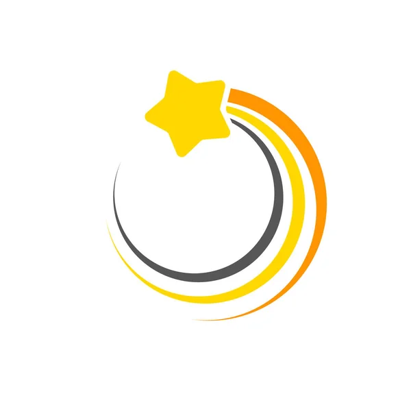 Diseño Icono Vector Logotipo Estrella Dorada Tecnología Círculo Logotipo Símbolos — Vector de stock