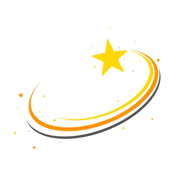 Золота Зірка Логотип Векторний Дизайн Піктограми Технологічне Коло Логотип Символи — стоковий вектор