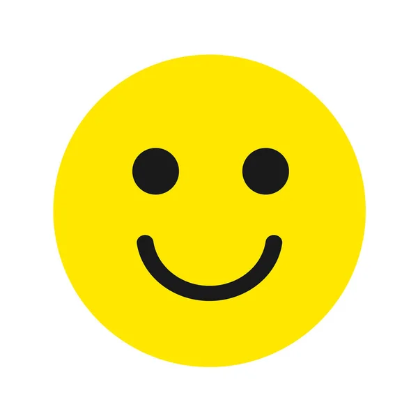 Gele Ronde Emoticons Glimlach Prachtige Vrolijke Gele Anime Smiley Witte — Stockvector