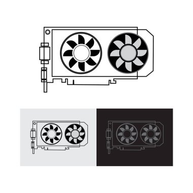 GPU veya Video Grafik Kart Simgesi çizimi