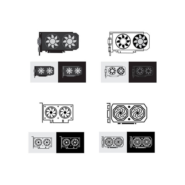 GPU or Video Graphic Card Icon vector illustration