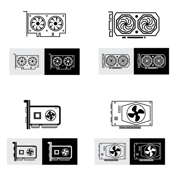 Illustrazione Vettoriale Gpu Video Graphic Card Icon — Vettoriale Stock