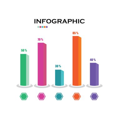 Infographic tasarım şablonu. İş akışı şeması şeması için yaratıcı tasarım konsepti web tasarımı. Vektör illüstrasyonu