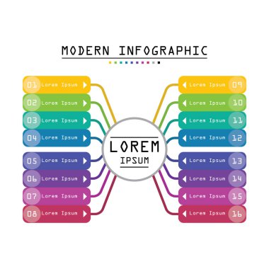 Infographic tasarım şablonu. İş akışı şeması şeması için yaratıcı tasarım konsepti web tasarımı. Vektör illüstrasyonu