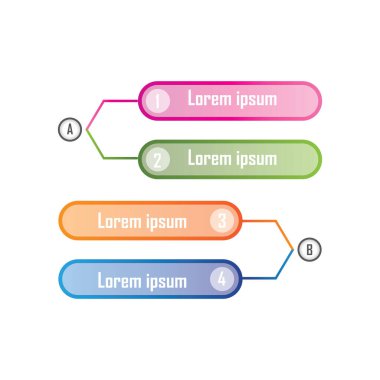 Infographic tasarım şablonu. İş akışı şeması şeması için yaratıcı tasarım konsepti web tasarımı. Vektör illüstrasyonu