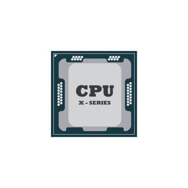 İşlemci (merkezi işlem birimi) simgeleri. Tasarım ilham Vektörü şablonu.