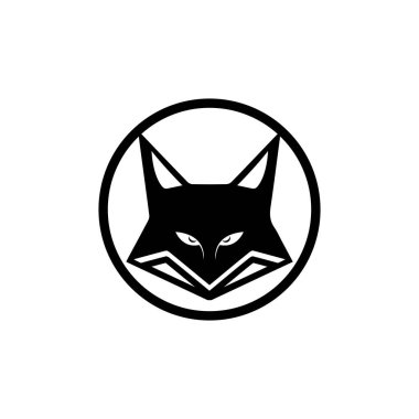 Fox baş vektör illüstrasyon siluet simge tasarımı