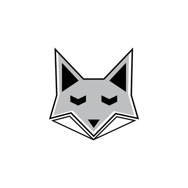 Fox Head Vektor Illustration Silhouette Ikone Design — Stockvektor