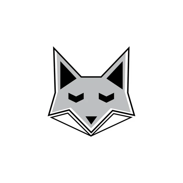 Fox Head Vector Illustration Silhouette Icon Design — Stock Vector