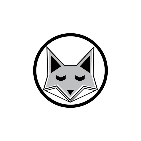 Fox Head Vektor Illustration Silhouette Ikone Design — Stockvektor