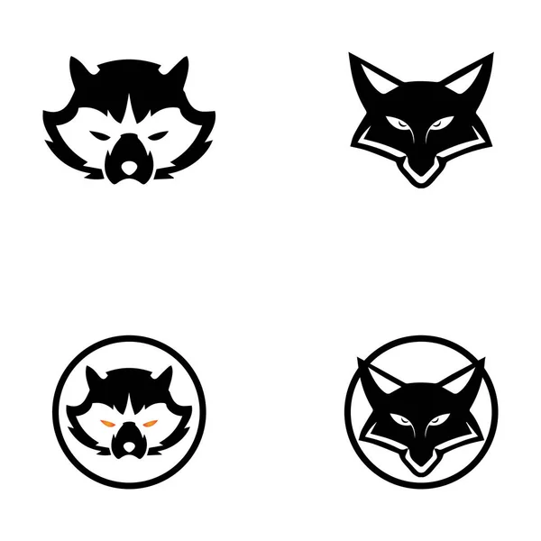 Fox Head Vector Illustration Silhouette Icon Design — Stock Vector