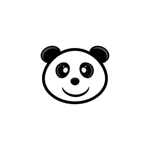 Bonito Panda Rosto Ilustração Vetorial Panda Rosto Isolado Fundo Branco — Vetor de Stock