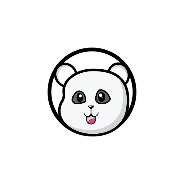 Cute Panda Face Vector Illustration Panda Face Isolated White Background — ストックベクタ