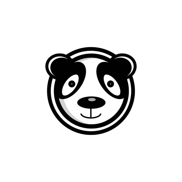 Cute Panda Face Vector Illustration Panda Face Isolated White Background — ストックベクタ