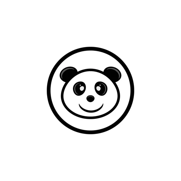 Bonito Panda Rosto Ilustração Vetorial Panda Rosto Isolado Fundo Branco — Vetor de Stock