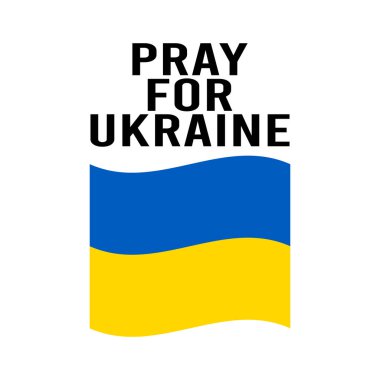 Ulusal Ukrayna bayrağı. Yardım desteğinin sembolü ve Ukrayna 'da savaş olmaması. Vektör izole illüstrasyonu