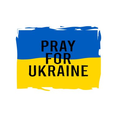 Ulusal Ukrayna bayrağı. Yardım desteğinin sembolü ve Ukrayna 'da savaş olmaması. Vektör izole illüstrasyonu