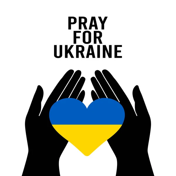 Bandeira nacional ucraniana. Conceito símbolo de ajuda apoio e sem guerra no país da Ucrânia. Ilustração isolada do vetor — Vetor de Stock