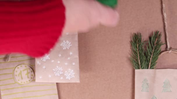 Navidad DIY calendario de adviento — Vídeo de stock