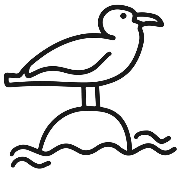 Boceto icono de gaviota. Línea de dibujo dibujado a mano Doodle — Vector de stock