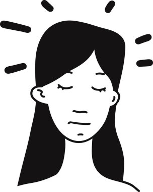 Başı ağrıyan genç kız. Kadın karakter