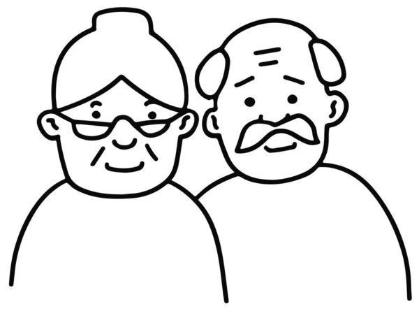 Felice vecchio pensionato uomo e donna coppia — Vettoriale Stock