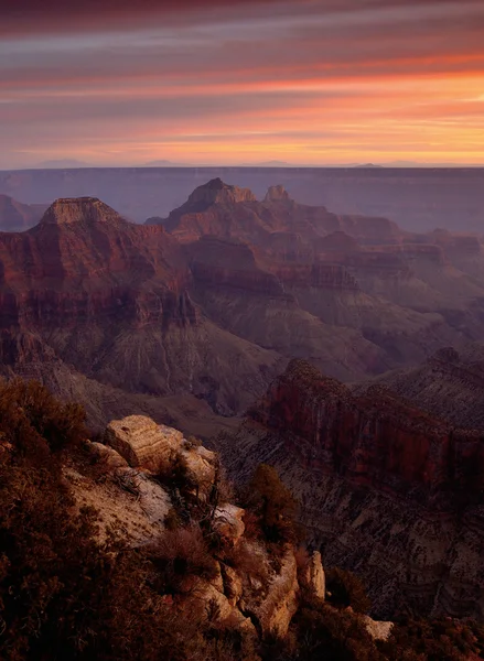 Bright Angel Viewpoint Sunset - Grand Canyon. — Stock Photo, Image