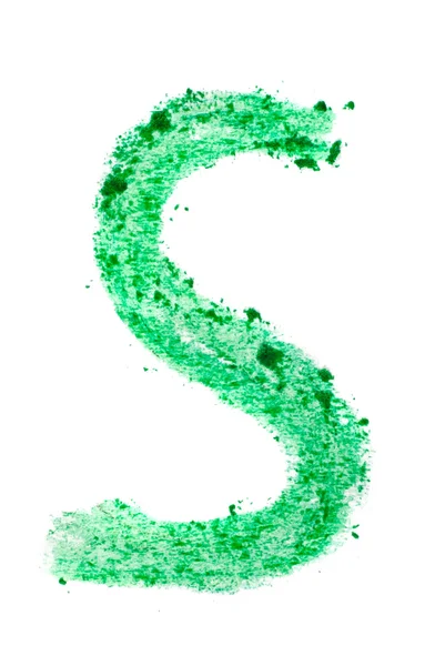 S letter painted on a white background — Stock Photo, Image