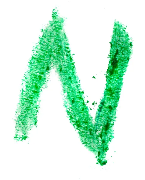 N letter painted on a white background — Stock Photo, Image