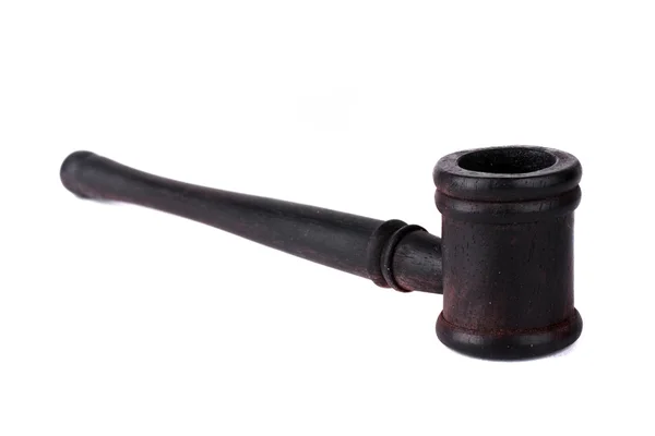 Деревянная табачная труба, изолированная на белом — стоковое фото