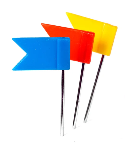 Color flag pins photo, marker push pin — Stock Photo, Image